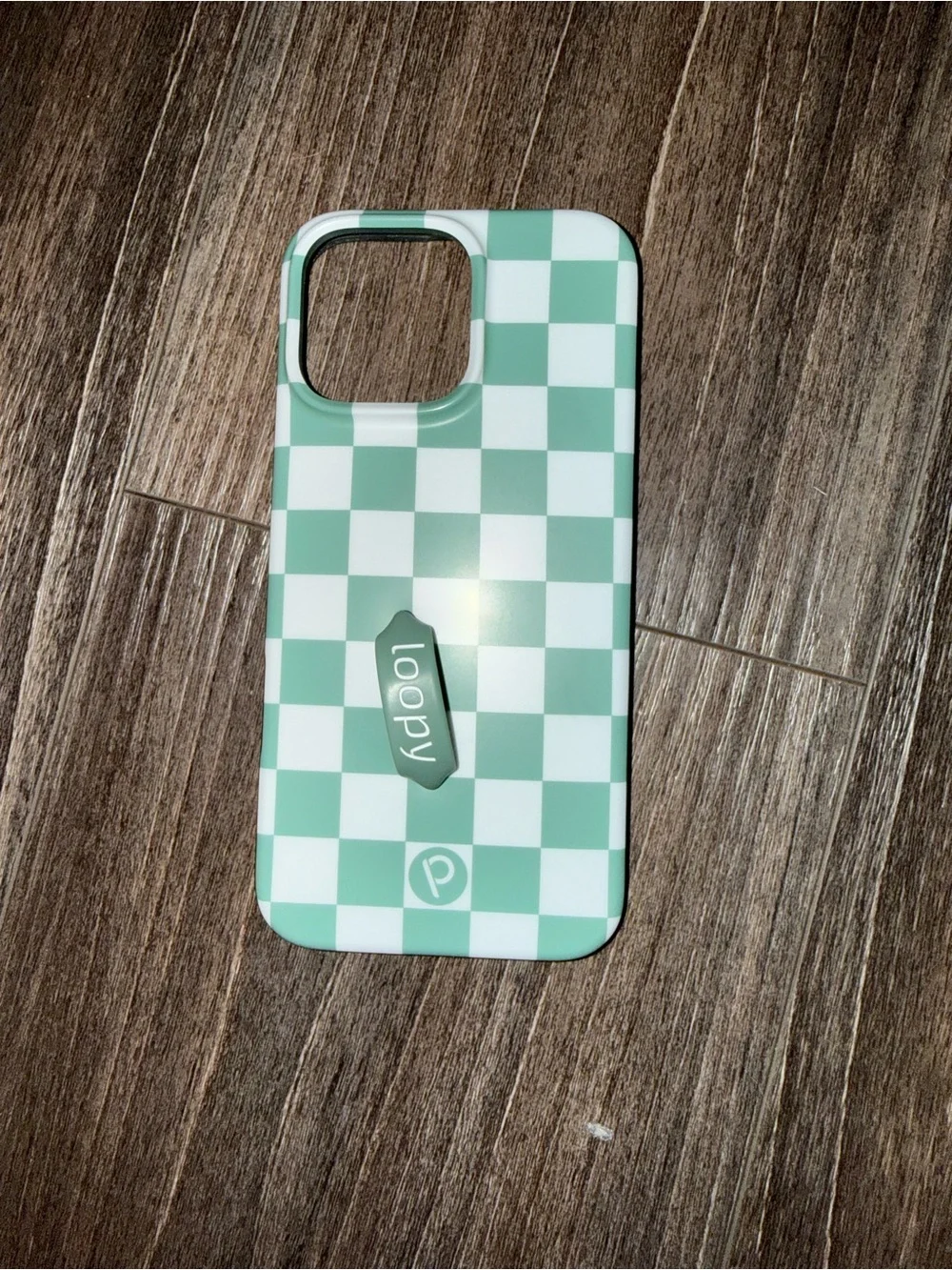Loopy iphone 16 pro max Case Checkerboard Mint Green